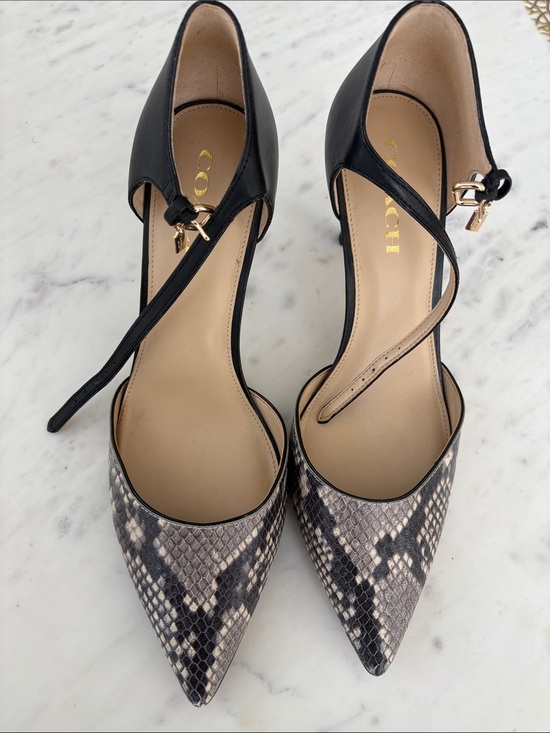 Coach Shoes - Coach Snakeskin Print D’Orsay Pumps – Size 10